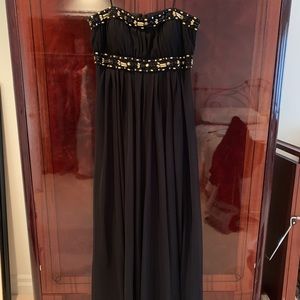 Strapless beaded bust formal gown